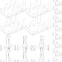 18 Pcs Acrylic China Dinnerware Display Stand 6 Pcs 7 Inch Acrylic Easel Holder 8 Pcs Tea Cup Display Stand 4 Pcs 3 Tiers China Plate Holder for Dinner Utensils Tableware, Picture