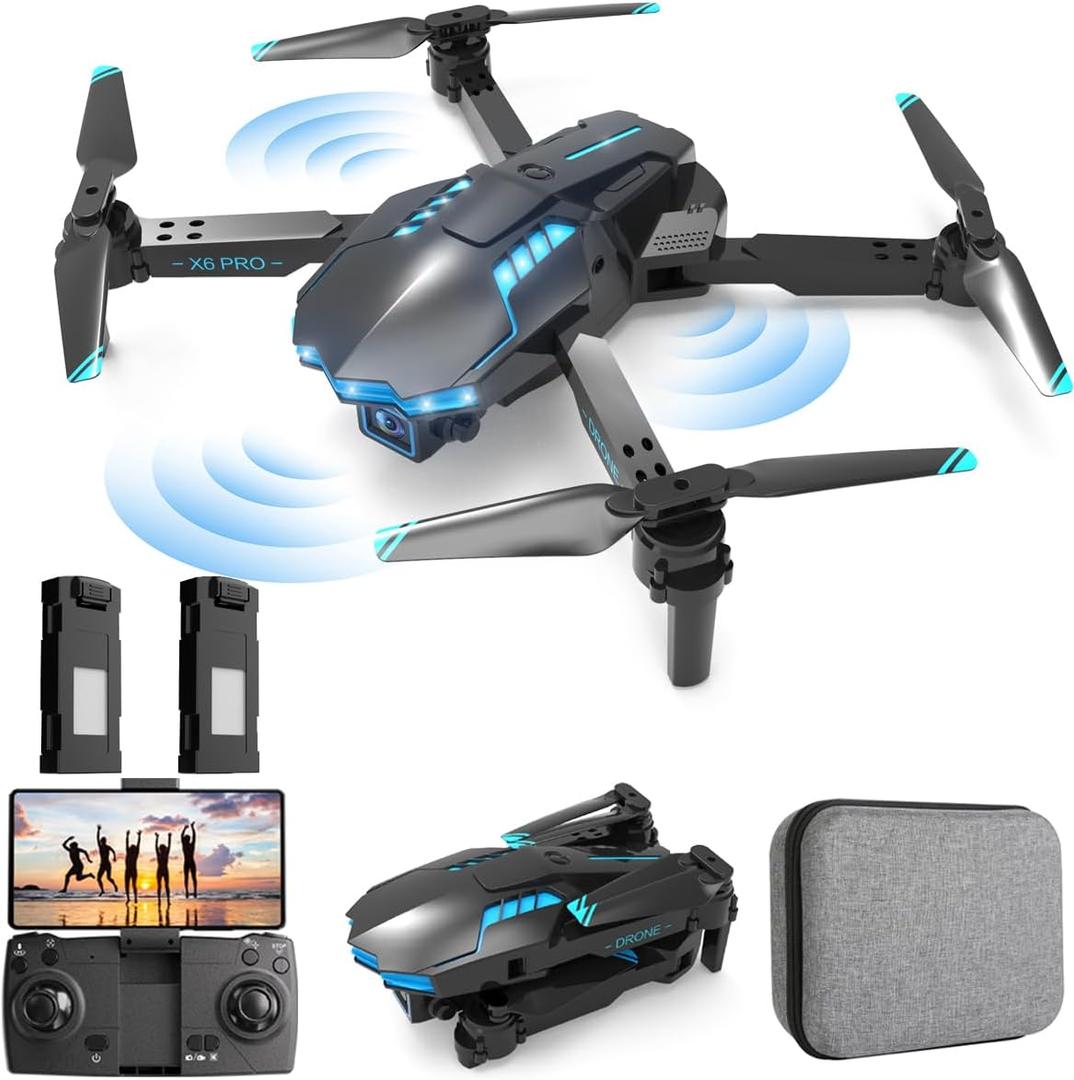 Drone with camera 1080P HD,RC Foldable Drone for kids and Beginners,Altitude Hold,One Key Off/Land,Headless Mode,2 Batteries, Toys Gifts for Boys and Girls
