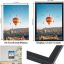 JCJMY 13x18 Picture Frame Black for Poster Photo Picture, Horizontal and Vertical Formats for Wall Hanging, 13 x 18 Wall Gallery Poster Photo Frame for 13 by 18 Photos Posters, Black