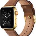 SUNFWR Leather Bands Compatible with Apple Watch Band 41mm 40mm 38mm 42mm(series 11 10) for Men Women, Top Grain Genuine Leather Replacement Strap for iWatch SE 3 2 1, Series 11 10 9 8 7 6 5 4 3 2 1