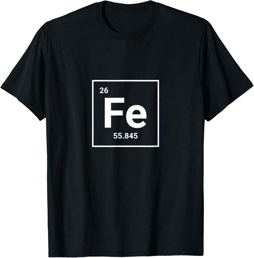 Iron Periodic Table Elements Sign Graphic Fe T-Shirt L
