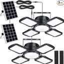 Aqonsie Solar Shed Light Outdoor Indoor, 176LED Solar Powered Motion Sensor Pendant Light Daytime, Solar Indoor Lights with 5 Lighting Modes & Remote for Shed Gazebo Barn Garage, 2 Pack