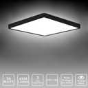 LED Ceiling Light 2 Pack, Color Temperature Switchable 36W Square Ceiling Mount Light Fixture (Black, 12 inches)