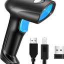 1D Handheld Barcode Scanner  Wireless Range Up to 328ft, Perfect for Retail, Warehouse, and Office Use