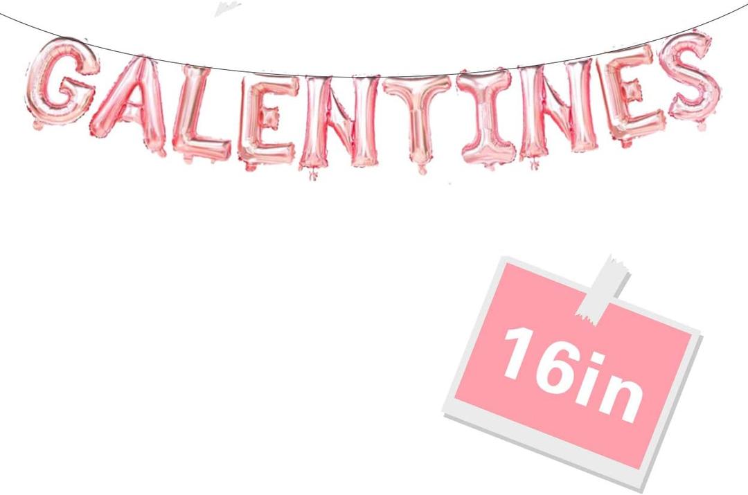 3 x Valentine's Day Balloon Decorations & Banners, Galentine's Day Supplies
