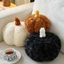 Pumpkin Pillow, Fall Decorative Pillows for Couch, Pumpkin Plush Throw Pillows for Bed (Black, 8.6 Inches)