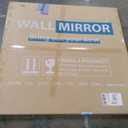 42 Inch Round Bathroom Mirror - Black Wall Mounted Circle Mirror with Metal Frame, Modern Round Hanging Mirror Suitable for Bathroom, Vanity, Entryway, Living Room