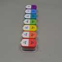 Extra Large Weekly Pill Organizer - XL Vitamin Holder with 7 Detachable AM PM Compartments - Portable Medicine Dispenser for Home and Travel, Big Supplement Container for Weekly or Daily Use, Rainbow