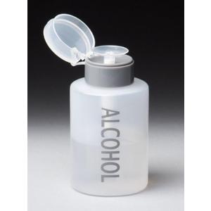 9oz Gray with Word Imprint Push Down Pump Dispenser Empty Refillerable Bottle with Flip Top Cap - for Nail Polish, Travel, Cosmetics Packaging