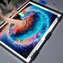 Zocelight A1(35.4''x 23.6'') Large Rechargeable Light Pad for Diamond Painting,6 Levels & Stepless Dimming Light Box for Tracing,3-Color Modes Light Board,Built-in 6000mAh Battery Light Table for Art