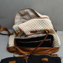 CLOKARS Weekender Bags for Women, Travel Duffle Bag Carry On Overnight Bag with Cosmetics Bag and Crossbody Purse for Gym Hospital, Gifts for Women, Beigeblack Brown