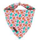 Lionet Paws Easter Dog Bandana for Medium Large Dogs, Colorful Egg Kerchief Washable Dog Triangle Bibs Pink Scarf for Girl or Boy Gift