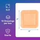 Silicone Foam Dressings 9"x9" - 10 Bordered Silicone Bandages for Wounds - Heavily Absorbent Pads for Moderate and Heavy Exudate Wounds - Good for Sensitive Skin