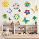 Cinrobiye 30 Pcs 3D Paper Flowers Decorations Kit for Wall DIY Flower Bulletin Board 3D Spring Fiesta Paper Floral Backdrop Decoration for Photo Backdrop Classroom Back to School Party