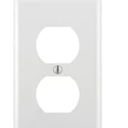 Leviton 80703-W 1-Gang Duplex Device Receptacle Wallplate, Standard Size, Thermoplastic Nylon, Device Mount, White, Pack of 4 