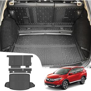 Trunk Mat & Backrest Mat for 2017-2022 Honda CRV Fuel Model All Weather Rear Seat Back Cover Cargo Liners for 2017 2018 2019 2020 2021 2022 CR-V Accessories (Fit 17-22 Fuel Model Only) (Fit 17-22 CRV Fuel)