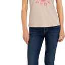 Spyder Women's Retro Sunset Graphic Short Sleeve Tee T-Shirt (Beige, M)