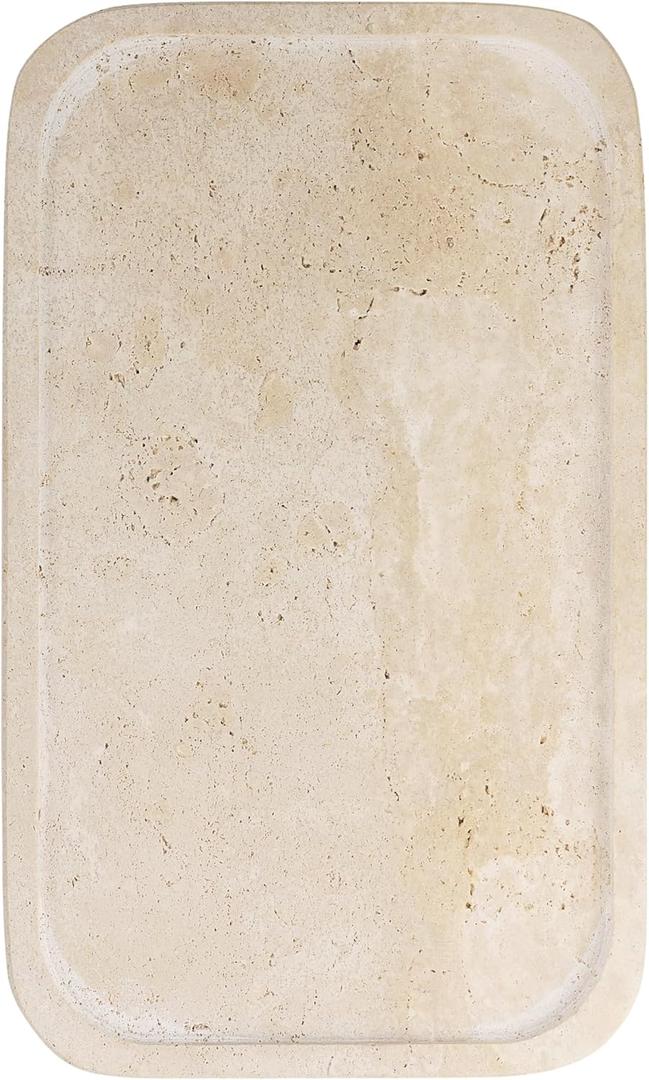 Small Natural Marble Decorative Tray, Heat-Resistant Food Serving Platter, Minimalist Coffee Table Tray, Multi-Purpose Bathroom Storage & Showroom Display