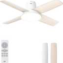Dreo Ceiling Fans with Lights and Remote, 44 inch Low Profile White Ceiling Fan, Reversible, 5CCT, 6-Level Dimmable, 6 Speeds Bedroom Ceiling Fan, Quiet, Easy to Install, Timer, Flush Mount