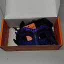 MYSEUNI 2025 New Blue and Black Masquerade Mask for Women with Feathers - Womens Mascarade Venetian Mask for Masquerade Party, Mardi Gras, Halloween Cosplay Prom, Christmas