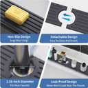 Fast Drying Kitchen Sink Splash Guard, Durable Stone Kitchen Faucet Mat, Water Absorbing Stone Tray for Sink, Diatomite Faucet Mat for Kitchen Sink, Stone Drying Mat for Kitchen and Bathroom Counter