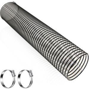 41882 Lawn Vacuum Hose, 6 Inch Lawn Vac Hose Compatible with Agri-Fab Mow-N-Vacs & Chip-N-Vacs, 84"L (Max Elongation) x 6"W Leaf Vac Hose Replaces 69860, with 2 Clamps