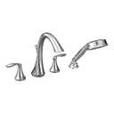 Moen T944 Eva Two-Handle Deck Mount Roman Tub Faucet Trim Kit with Single Function Handshower, Valve Required, Chrome