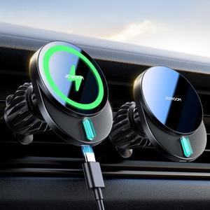 JOYROOM 15W for MagSafe Car Mount Charger, Ultra Magnetic Phone Holder for Car Vent Charging, Fast Wireless Car Charger Mount Fit for iPhone 16 Pro Max Plus Mini 15 14 13 12 (Black)