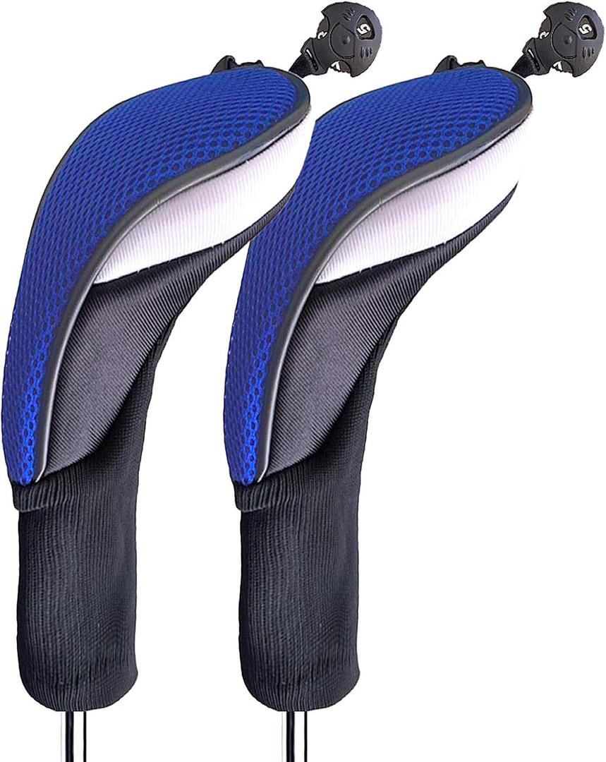 Golf Club Head Covers for Woods and Driver Hybrids Fairway Value Pack Protective Clubs Headcovers with Interchangeable No.Tags 1 3 5