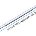 Hecis Double Layer Adjustable Crossbar and Hangers for Pipe and Drape Kit, 8-10ft Width Silvery Aluminum Backdrop Stand