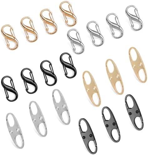 Pack of 2, Phinus Lock Combo, Total 21PCS Clips Anti-Theft, Locks Anti-Theft for Luggage, Clothing, Backpacks, Boots, Purses, Travel Outdoor Sports(Black, Silver, Gold)