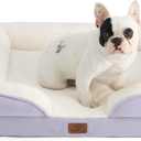 Bedsure Orthopedic Dog Bed for Medium Dogs - Waterproof Dog Sofa Beds Medium, Supportive Foam Pet Couch Bed with Removable Washable Cover, Waterproof Lining and Nonskid Bottom, Lavender (28.0"L x 23.0"W x 6.5"Th)