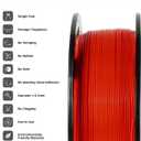 FLASHFORGE PLA Filament 1.75mm Red, 3D Printer Filament 1kg (2.2lbs) Spool, Dimensional Accuracy +/- 0.02mm, 3D Printing Filament Easy to Use and Fits for Most FDM 3D Printers