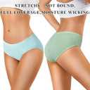 Eiggam Women's Cotton Bikini Panties,High-Cut Full Coverage Stretch Cool Underwear for Women, Smal