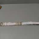 Coolcoco Adjustable White Belt Letter Gold Puddin Choker Necklace Collar for Cosplay (About 1.2 Inch Width)