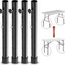 Folding Table Risers for Folding Tables Straight/Bent Leg, Dural Folding Table Leg Extensions 4 Levels/Heights Table Leg Extenders 3.6in | 6.77in | 10in | 13in-All for Treating Your Back Pain