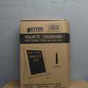 Better Office Products Framed Tabletop Chalkboard Sign, 9.5" x 14", Rustic Wood Frame, Small Magnetic Chalkboard, Built-in Ledge and Folding Stand, One White Chalk Marker Included,(Rustic Brown)