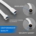 Shower Hose 118 Inches shower hose extra long for Handheld Shower Head Hose, Flexible PVC Shower h ose with Brass Insert and Integral Rubber Ring Sturdy & Anti-Leakage for Bathing Pet Bathing (White)