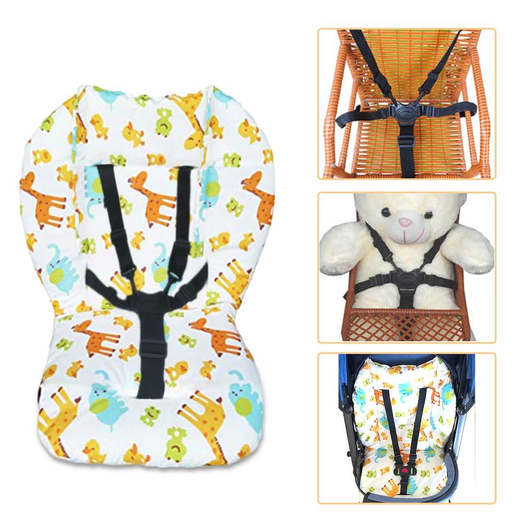 Baby High Chair Seat Cushion Liner Pad Cover Mat and 5 Point Harness Straps, 1 Set