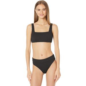 Billabong Women's Standard Summer High Square Bralette Bikini Top (X-Large, Black)