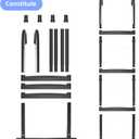 Gardenature Trampoline Ladder, 3-Steps with Horizontal Wide Steps,Universal Hook,Trampoline Stairs, Trampoline Accessories for Kids,Black