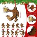 20 Pcs Sasquatch Christmas Tree Ornament Wooden Bigfoot Hanging Bigfoot Funny Christmas Tree Decoration Big Foot Sasquatch Gifts for Xmas Birthday Party Supplies