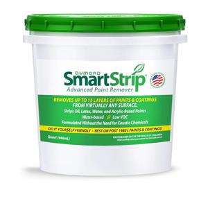 Smart Strip Advanced Paint Remover, For Removal of Acrylic, Latex, Oil & WaterBased Coatings, NonCaustic Formula, Indoor/Outdoor, Contractor & DIY Friendly, 1 Quart