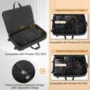 Rexmica DJ Controller Bag Backpack with Wheels Compatible with Pioneer XDJ RX2/ XDJ RX3/ XDJ-RX/DDJ FLX10/ DDJ REV7/ DDJ 1000, Wheeled DJ Carrying Case with 2 Accessory Pocket, Padded DJ Mixer Bag
