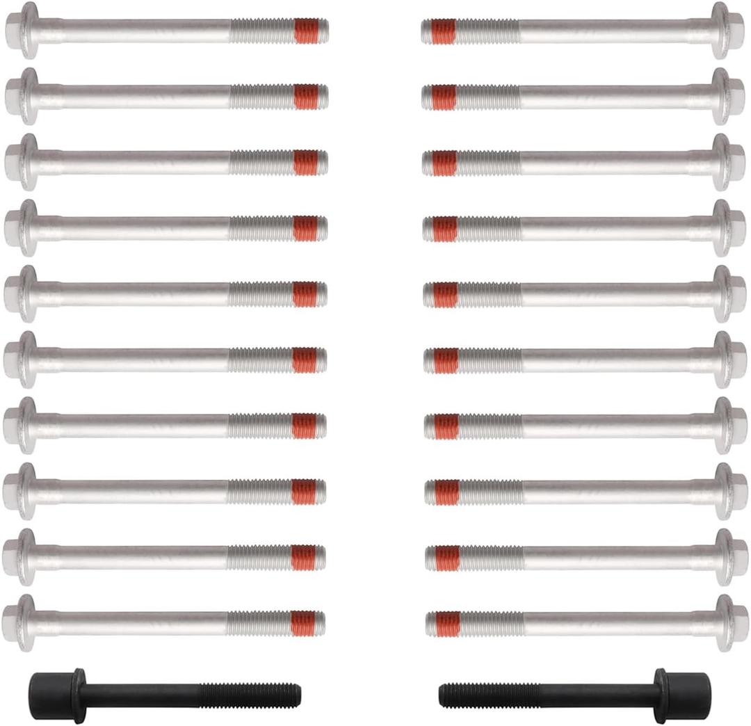 AUCERAMIC ES73121 Engine Cylinder Head Bolt Set for 2015-2021 Cadillac Escalade 2014-2021 Chevrolet Express Silverado Suburban Tahoe GMC Savana Sierra 1500 2500 3500 Yukon XL 5.3L 6.2L 6.6L V8