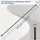 Sidasu 15 Pack Iron Balusters Square Hollow Stair Spindles 1/2" Metal Balusters with Iron Baluster Swivel Shoes for Staircase