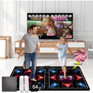 Music Dance Mat for Kids & Adults,Ideal for Fitness Dance Games,899 Games,64GB Memory Card,75 Music Videos,650 Songs.for TV use,Made of Premium Flannel,a Luxurious Gift for Children