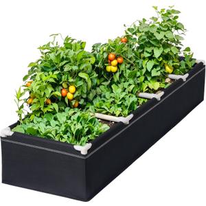 HIRALIY Fabric Raised Beds,Elevated Raised Garden Grows Beds for Outdoor Gardening,Portable Garden Planters,Planter Box for Growing Flowers and Vegetables 6.2 x 1.62 x 1 Ft (Black)