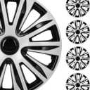 SCITOO Car Wheel Rim Skin 4 Pack 15 inch Cover Hubcap Wheel Cover Replacement R15 Hub Caps -Set of 415-inchGloss Black & Silver