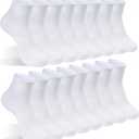 8-20 Pairs Mens Ankle Socks Athletic Running Low Cut Socks Men Performance Wicking Sport Sock (White)